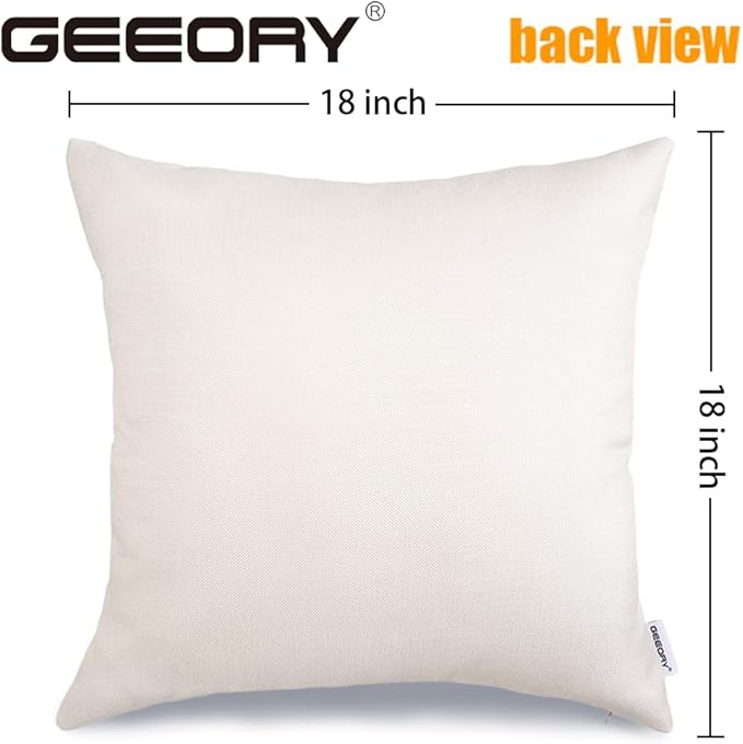 GEEORY Winter Christmas Throw Pillow Covers 18 x 18 Inch Set of 4, Xmas Trees Snowflake Snowman Joy Holiday Farmhouse Decorative Cushion Cases for Home Decoration G583-18