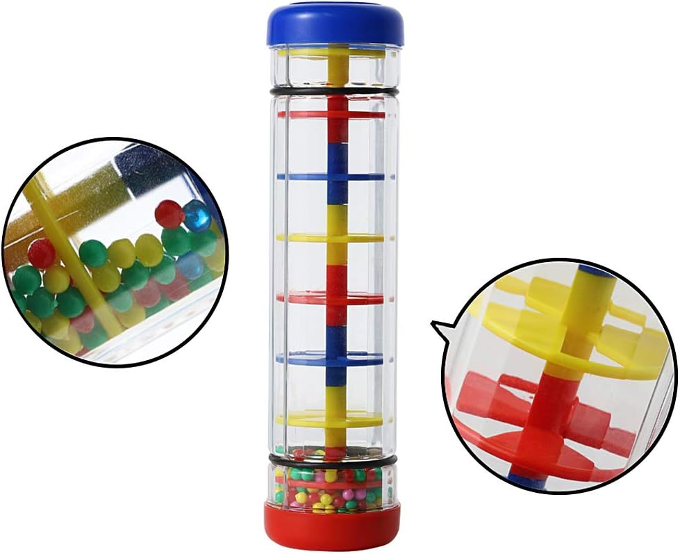 Rainmaker 8 inch Mini Rainstick for Babies Rattle Tube Rain Stick Shaker Music Sensory Auditory Instrument Toy for Baby Child Girl (8 inch)