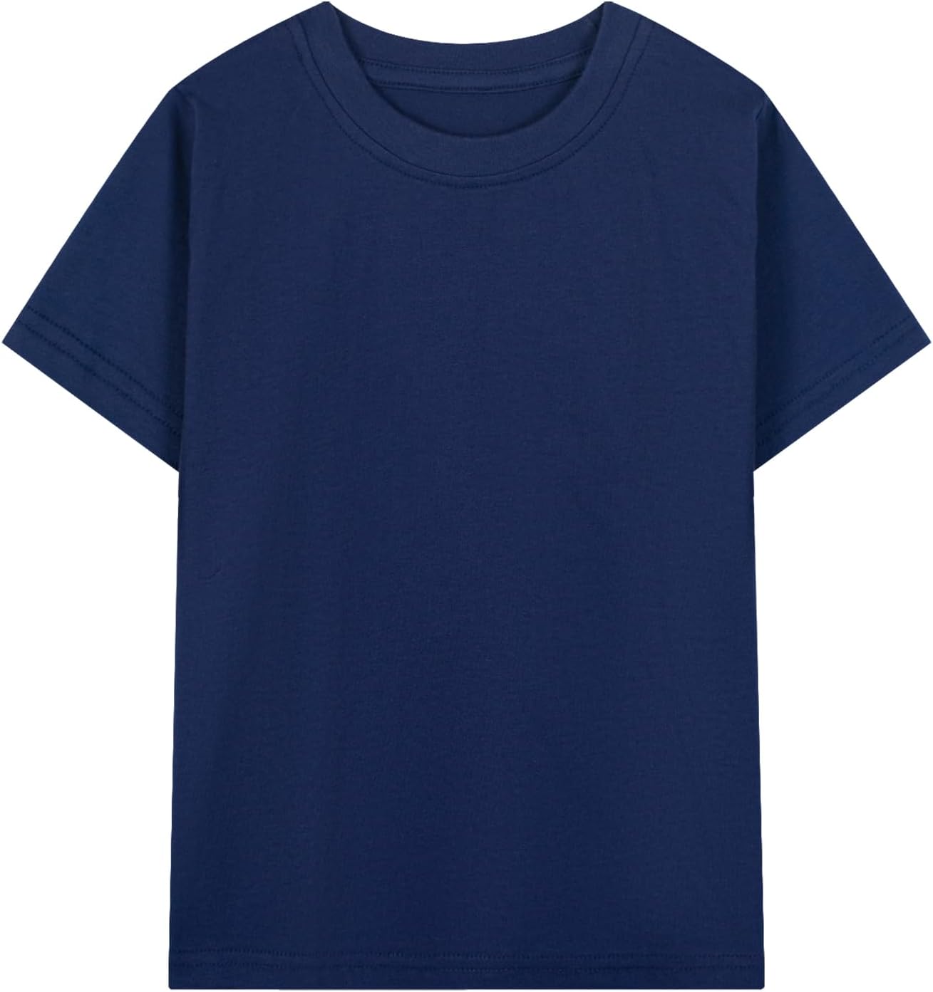 HILEELANG Kids Boy Basic Plain Cotton T-Shirts Short Sleeve Crew Neck Summer Tees 4packs 6-12 Years