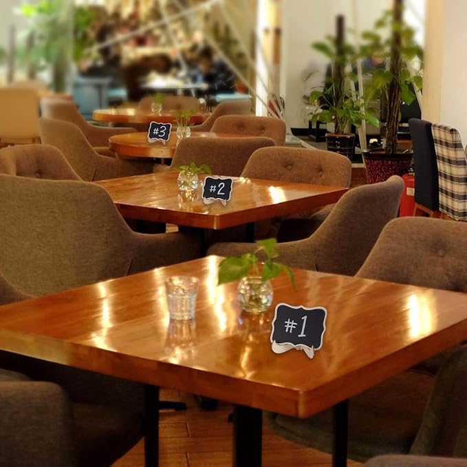 Mini Chalkboard Signs, 20 Pack Small Chalkboard Labels Table Signs with Easel Stand, Wooden Blackboards for Wedding Decor, Party Buffet Display, Place Cards, Food Labels