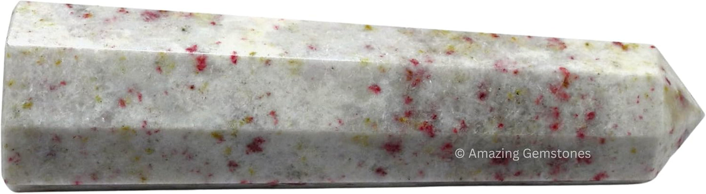 Amazing Gemstone Cinnabarite Crystal Towers - Natural Healing Crystal Point Obelisk for Reiki Healing and Crystal Grid (3 Inch)