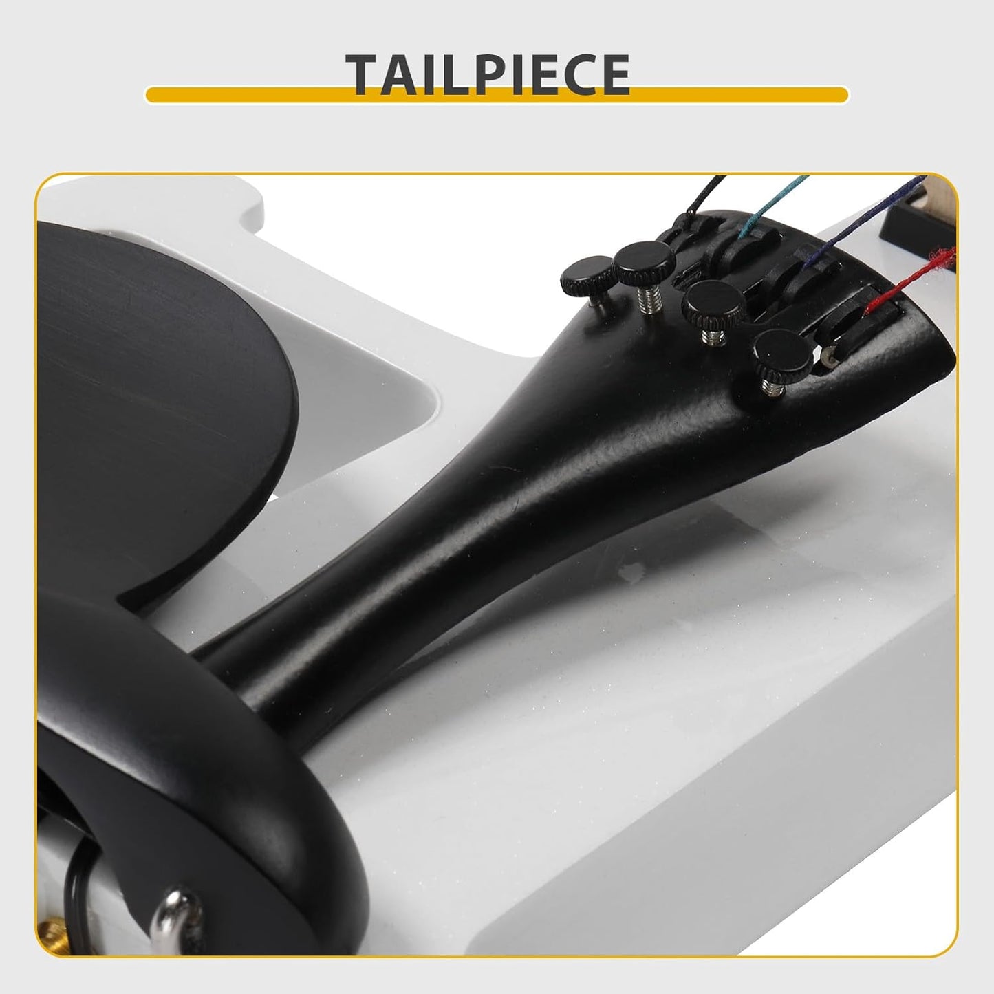 Electric Violin 4/4 Kit,Full Size Beginner Violin for Adults,Students,with Case,Bow, Rosin,Headphones,and Connecting Line,White