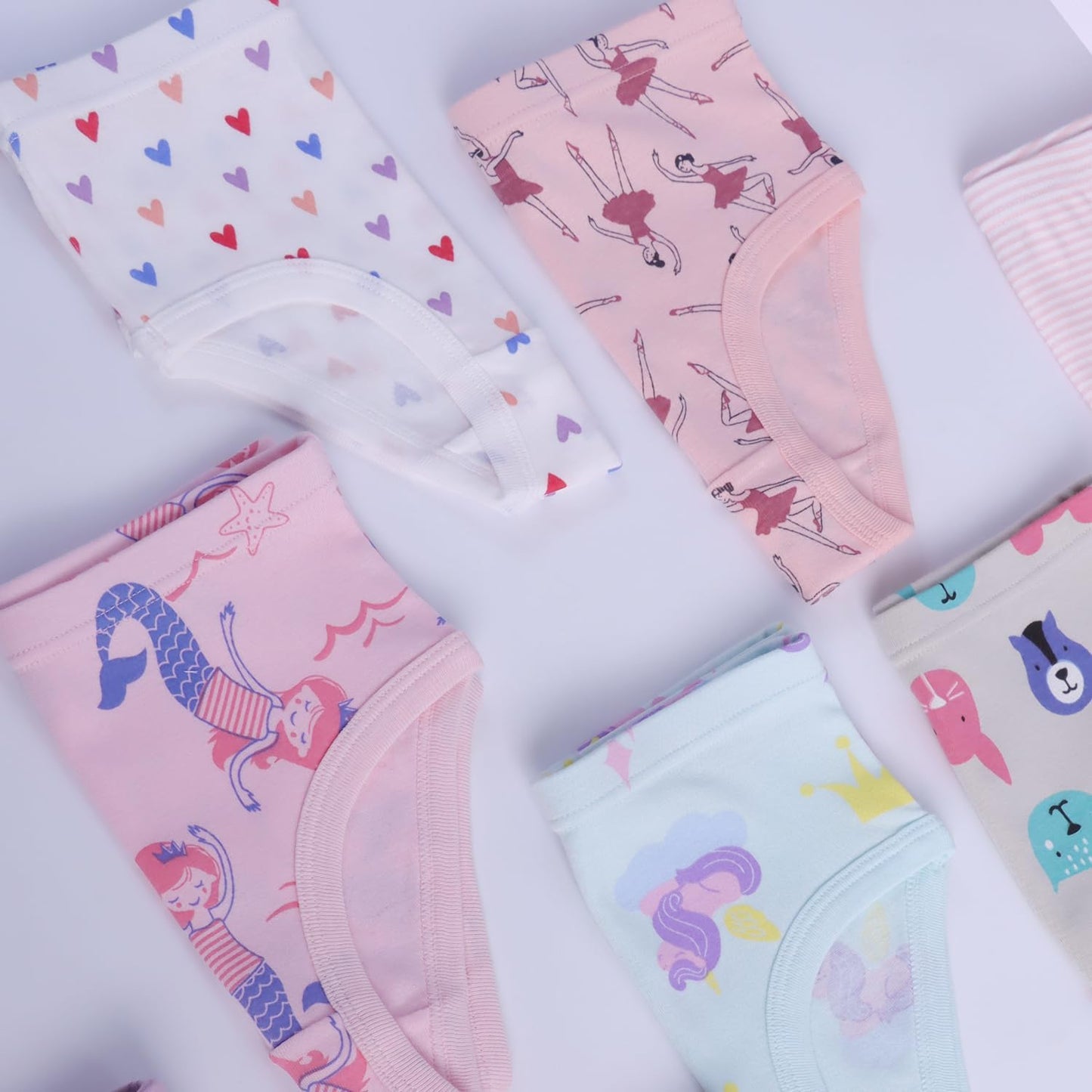 Finihen Girls Cotton Underwear Toddler Girls Panties Kids Briefs Multipacks.