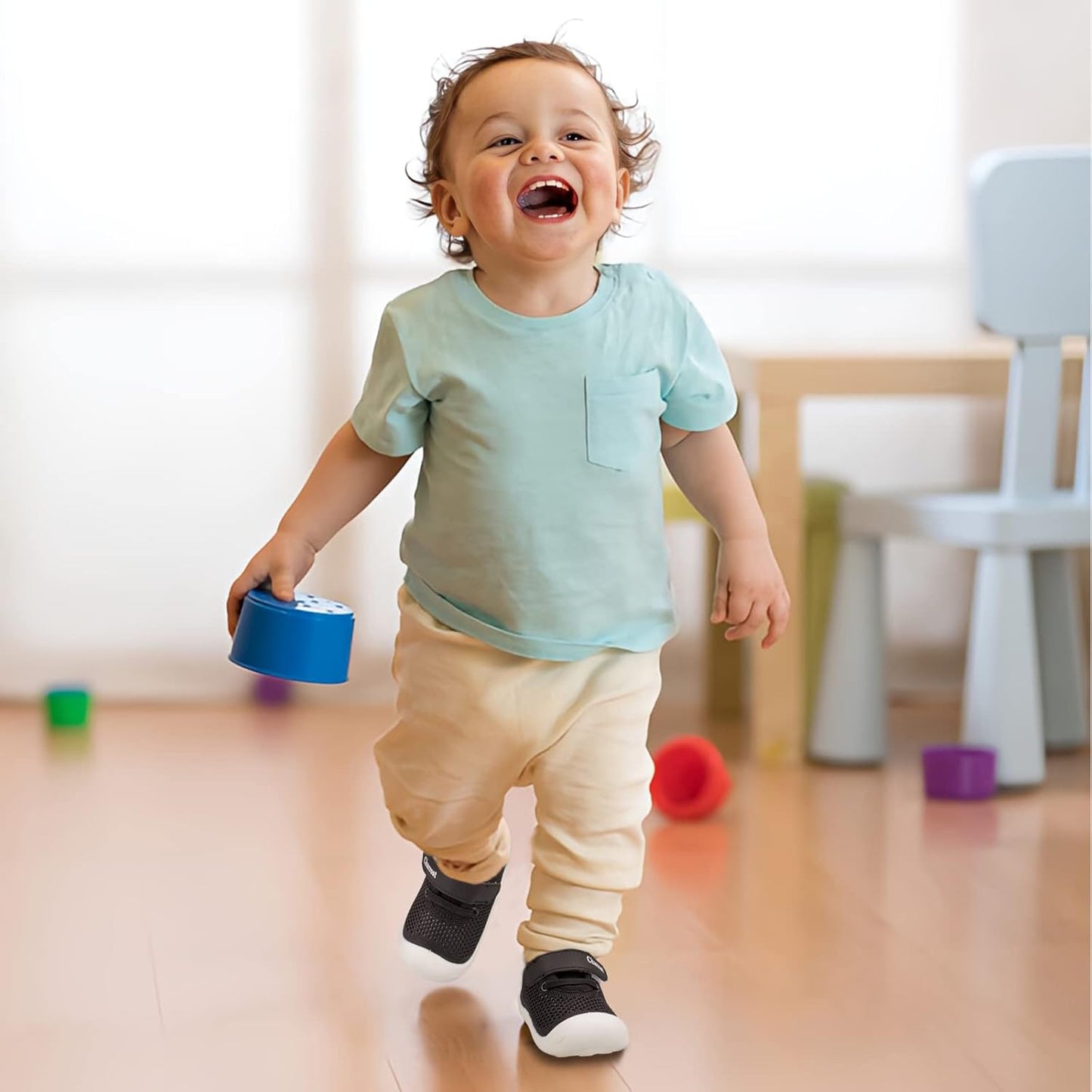 Charrost Toddler Baby Girl Boy First Walking Shoes Checkered Sneakers Sizes 3/4/5/6/7/8T. Soft, Cute,Flexible for First Walkers. Non-Slip, Slip On, Wide Toe Box Indoors Outdoors