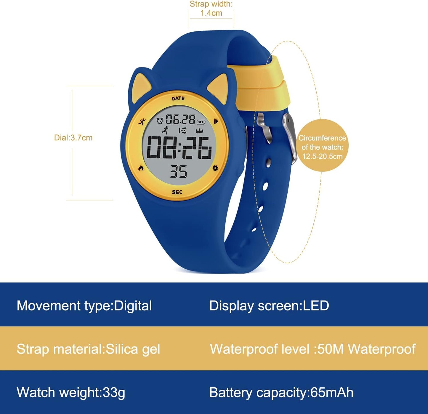Kids Watches for Girls Boys Digital Sport Watch with Step Counter Pedometer Vibration Alarm Clock, No App Waterproof Fitness Tracker Kids Watch Boys Girls Teens Students Ages 5-16