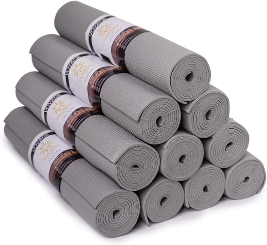 Sunshine Yoga Voyage Yoga Mat, 10 Pack, 72" x 24" Professional Studio and Gym Bulk Yoga Mats, 5mm Thick, Durable, Anti-Tear, Non Slip Fitness and Exercise Mats