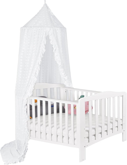 Princess Bed Canopy for Girls - Crib Canopy for Bed - Mosquito Net for Bed, Kids Bed Canopy with Princess Room Decor for Girls Bedroom,Children's Reading Room Decor (White)