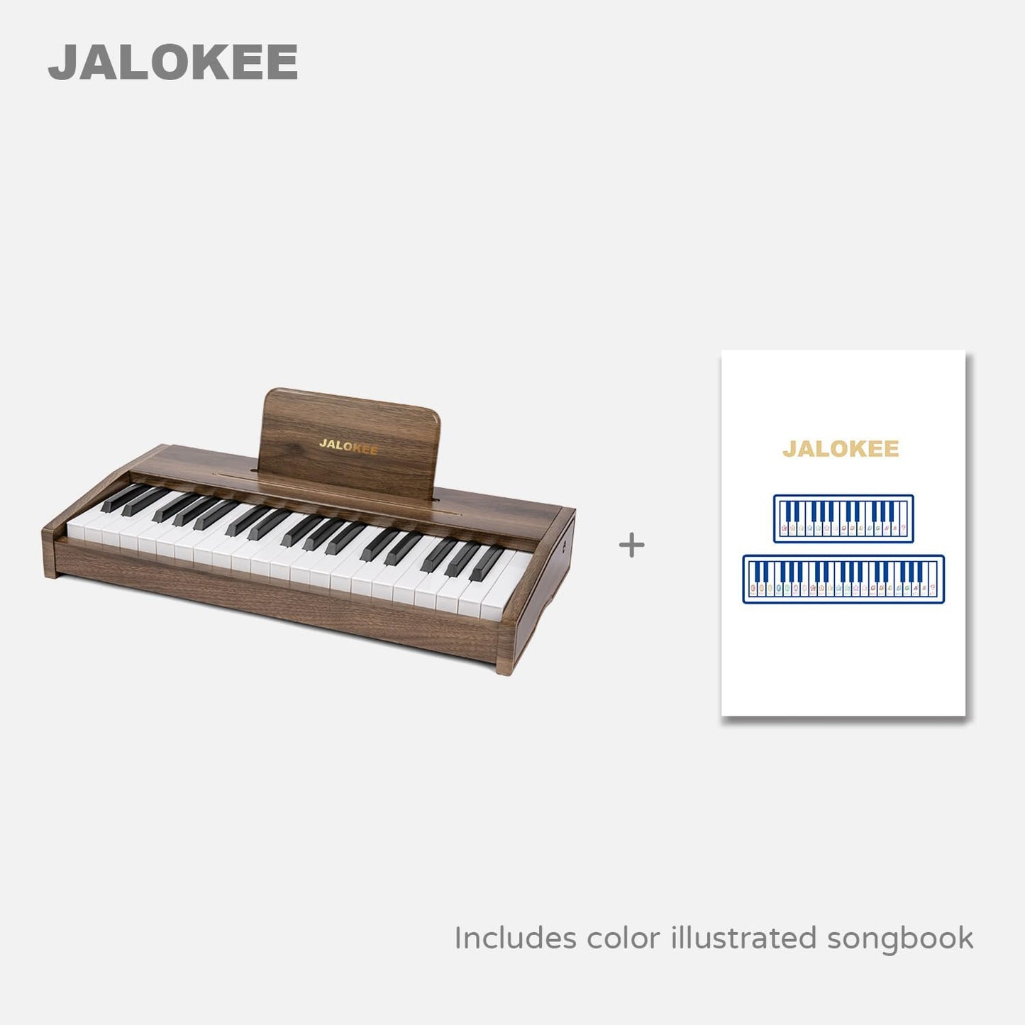 Kids Piano Keyboard, Digital Piano for Kids, Music Educational Instrument Toy, Wood Toy for 3+ Girls and Boys (Walnut, 37 Keys)