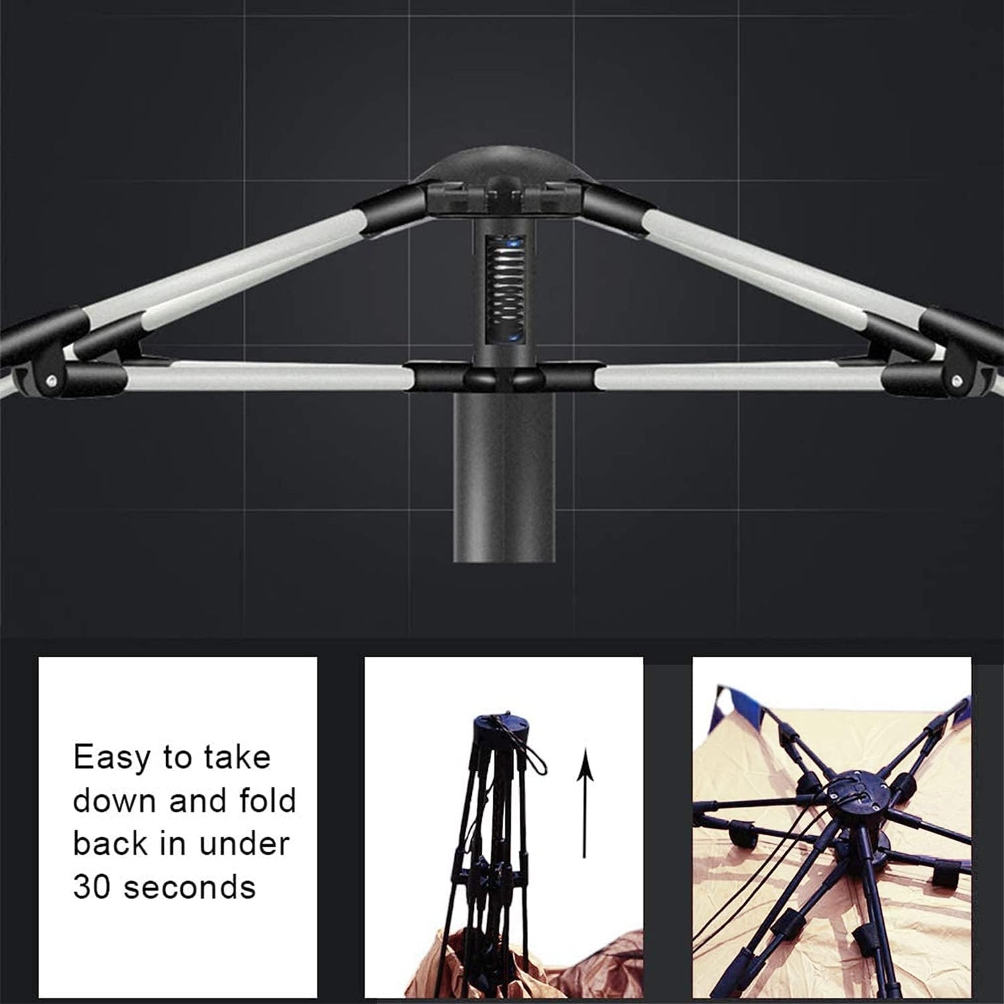 Oileus X-Large 4 Person Beach Tent Sun Shelter - Portable Sun Shade Instant Tent for Beach with Carrying Bag, Stakes, 6 Sand Pockets, Anti UV for Fishing Hiking Camping, Waterproof Windproof, Khaki