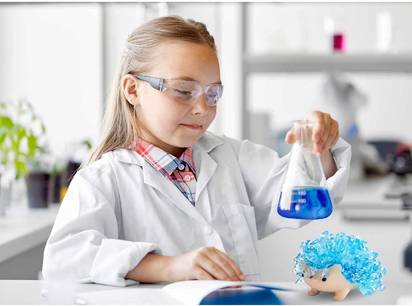 Crystal Growing Toys for Kids - Vibrant Colorful Crystal Hedgehog to Grow,Science Experiments Learning and Education for Kids STEM Gifts for Boys & Girls 8 Years + (Sky Blue)