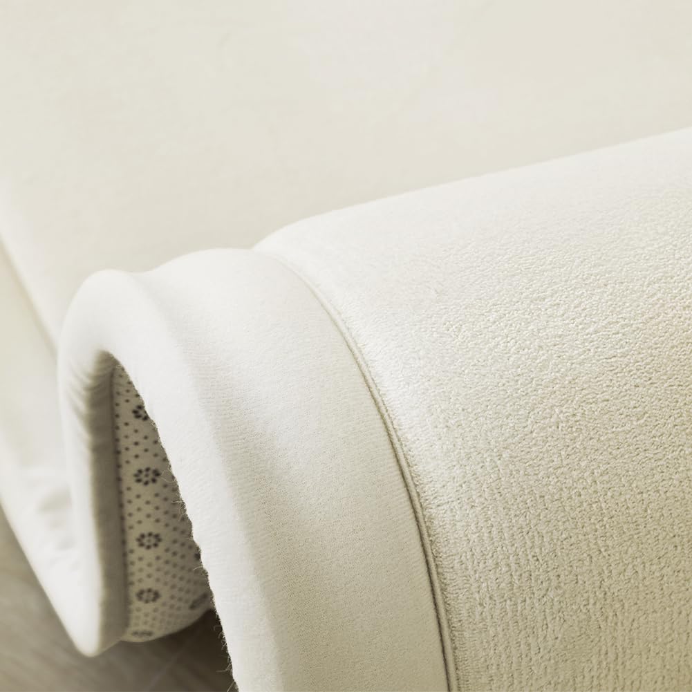 Loartee Coral Velvet Crawling Rugs (4'11"x4'11", Beige) for Toddler Children Play Area Rugs Yoga Mat Exercise Pads Carpet