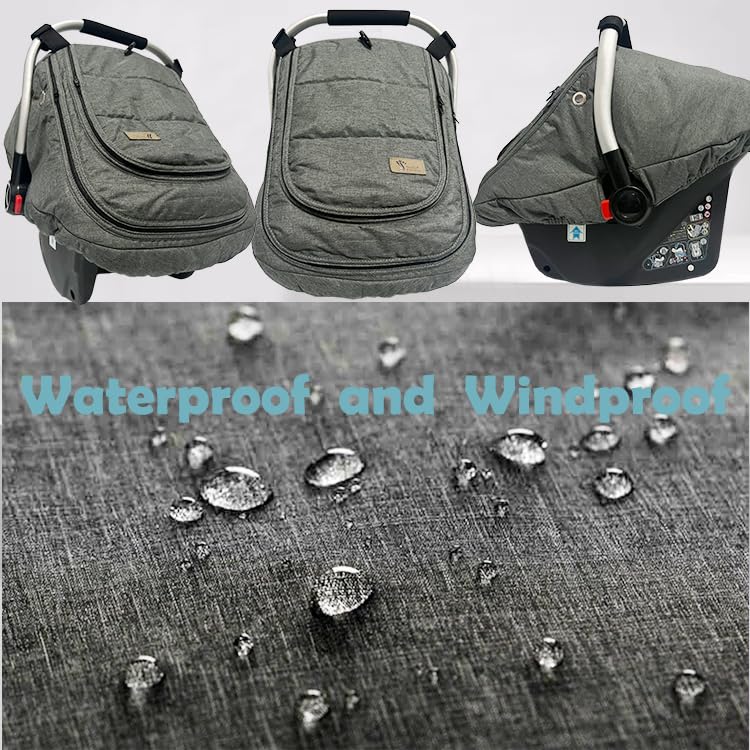 Car Seat Covers for Babies Winter - Baby Car Seat Cover Water Resistant,Universal Cold Weather Shield Carseat Covers Protection for Baby Warm and Cozy Carseat Cover for Infant Car Seat