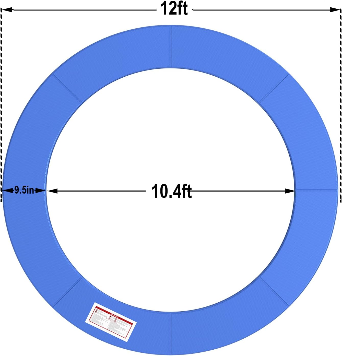 LANGXUN Universal Trampoline Repalcement Safety Pad, 8ft 10ft 12ft 14ft 15ft 16ft Waterproof Surround Spring Foam Cover for Round Frame