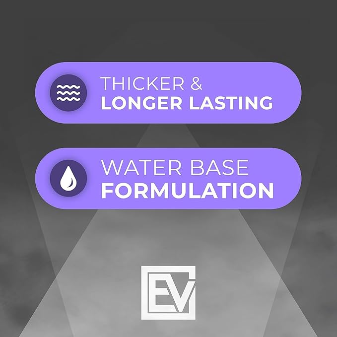 Essential Values Fog Machine Liquid - Long-Lasting Fog Juice for Smoke Machine Extreme High-Density, 32oz/Quart – Manufactured in USA – Water Based Foggers 700+ Watt Machines