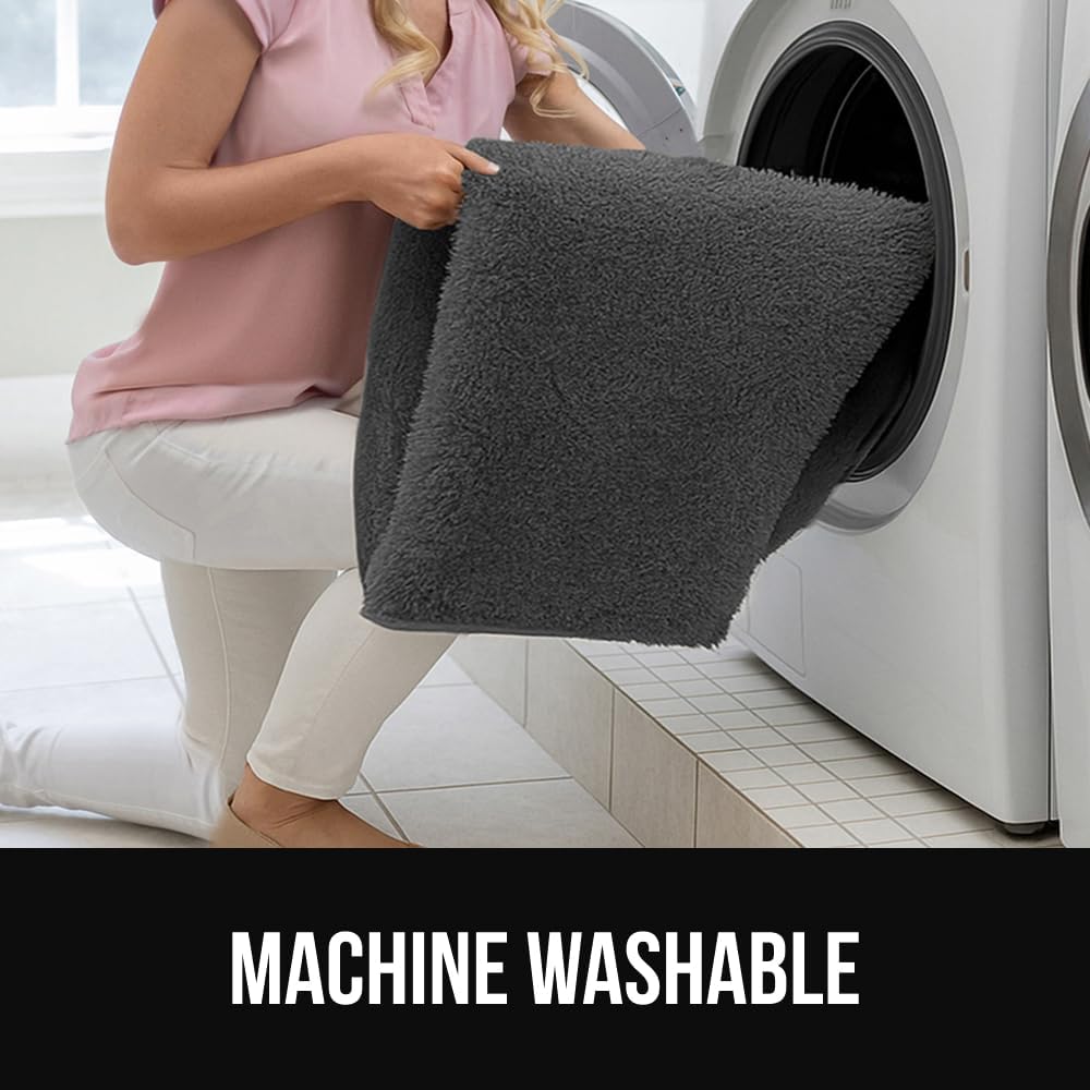 GORILLA GRIP Ultra Soft Washable Area Rug, Stain and Slip Resistant Plush Thick Carpet for Bedroom Living Room, No Shed Floor Rugs, Pet Friendly, Dorm Essentials, Kid Nursery Home Decor, 3x5 Dark Gray