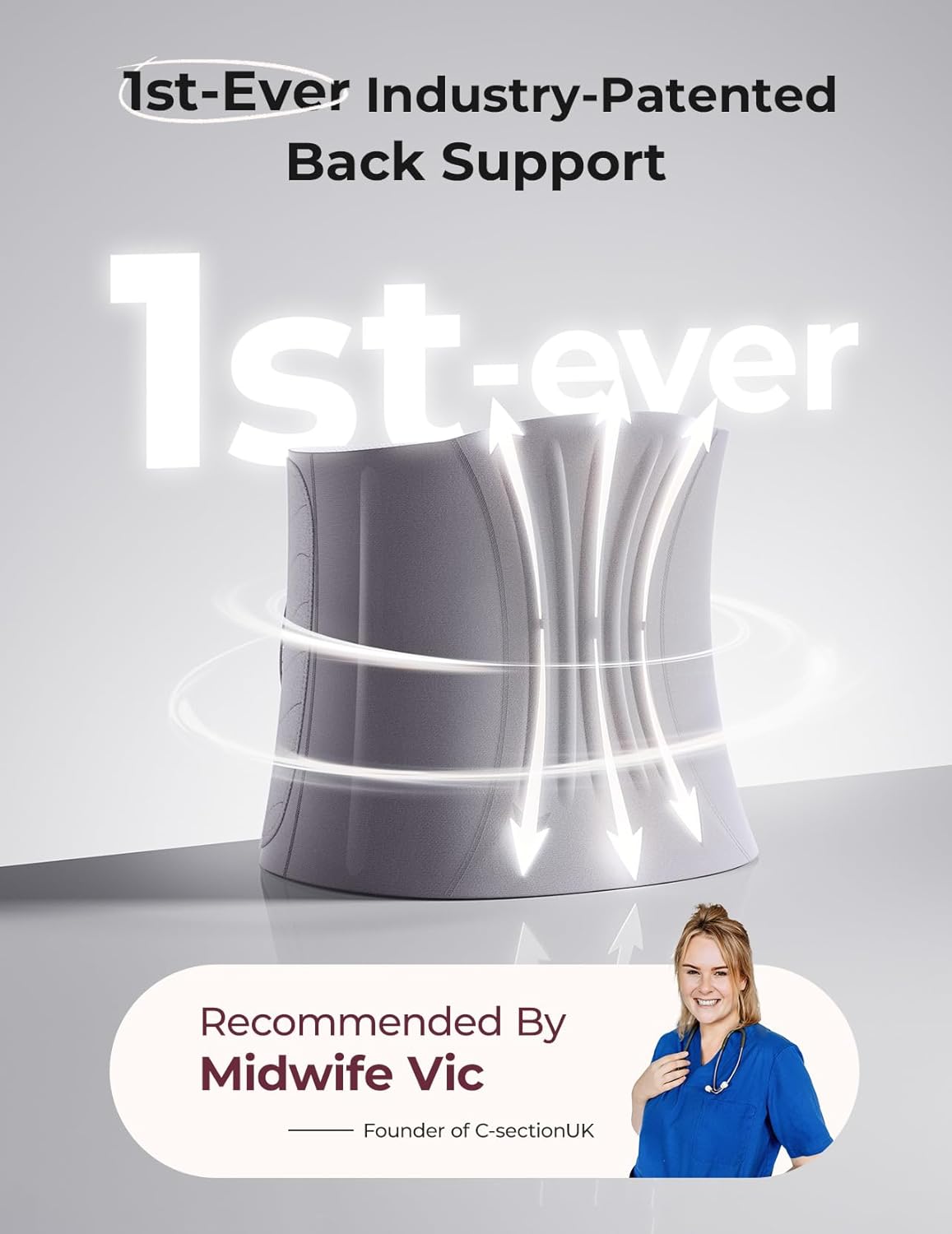 Momcozy Ergowrap Postpartum Belly Band for Natural and C-Section Recovery, Abdominal Binder with 3D Abdomen Lifting & Ergonomic Back Support, Seamless Belly Wrap Shapewear for Post Surgery Recovery