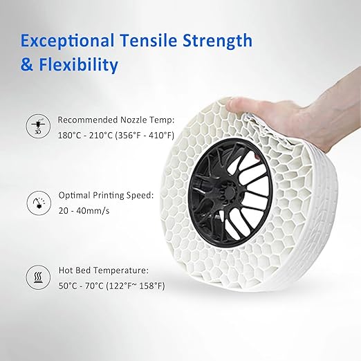 Geeetech TPU Filament 1.75mm, Shore 95A – Flexible 3D Printer Filament with High Elasticity, 1KG (2.2lbs) Spool, Dimensional Accuracy ±0.03mm, Fits Most FDM Printers (Brown)