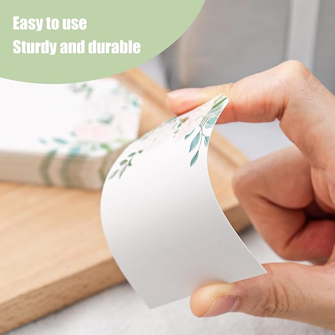 VGOODALL 40PCS Floral Gift Tags with String - Thank You Paper Tags for Baby Shower, Birthday, Wedding, Bridal Shower, DIY Gift, Party Favor Decor