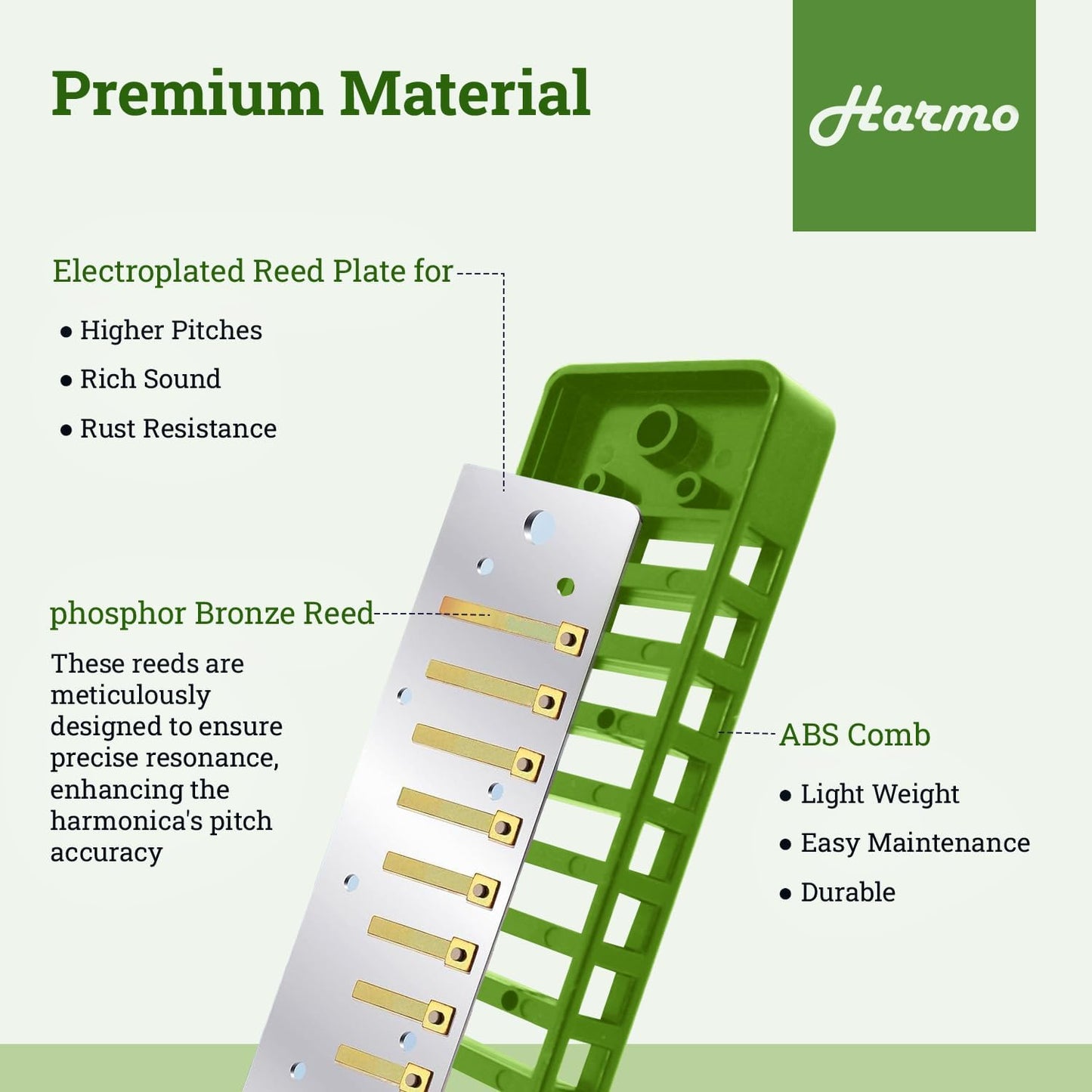 Polar Diatonic Melody Tuned Harmo Harmonica Key of B - Special Tuning for Easy Melodies in Cross Harp, 2 Octaves Without Bends, Loud & Responsive with Smooth Edges - USA-Checked