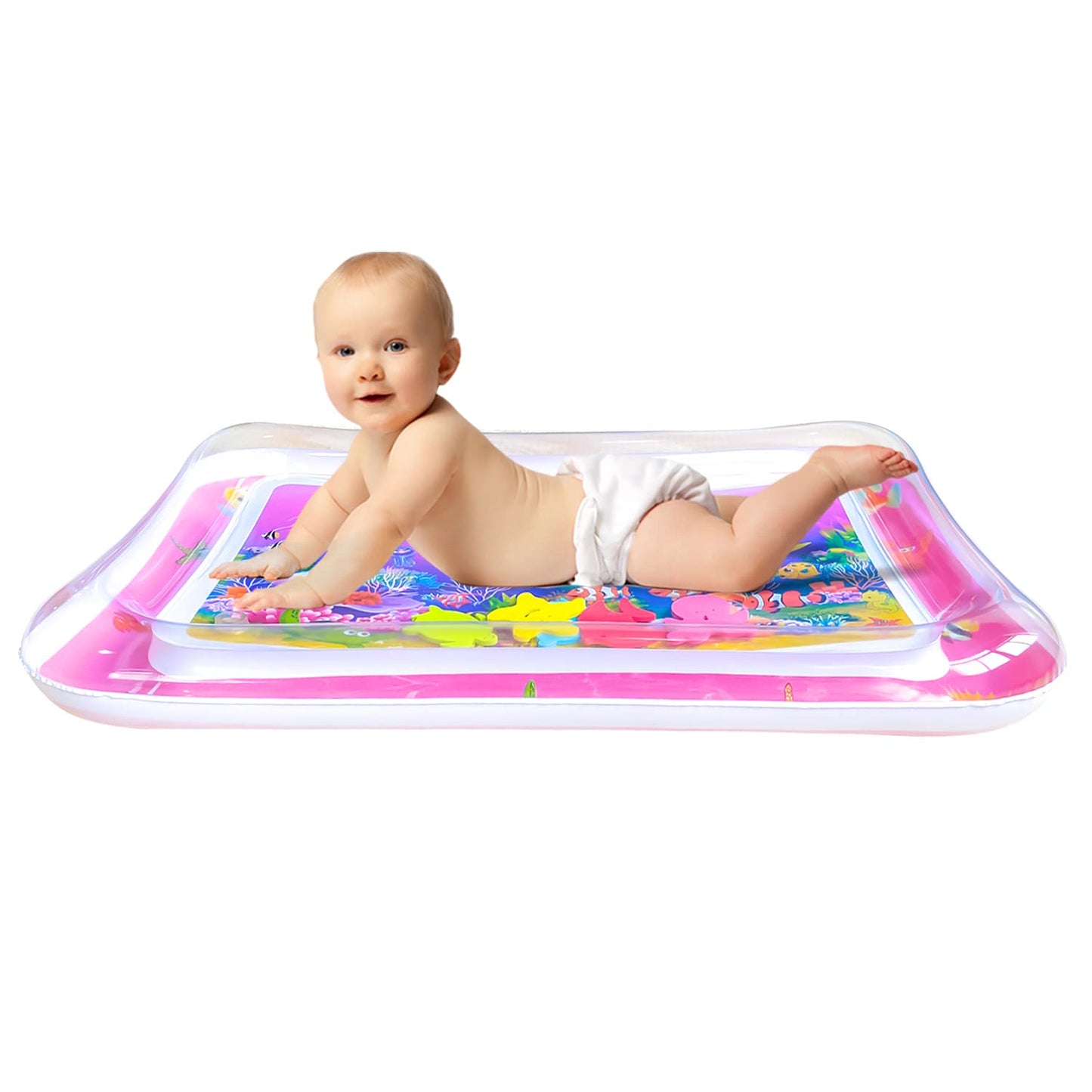 ZHUYNXIR Tummy time Water Playmats, Tummy time mats, Baby Water Play Mat for Kids and Toddlers Baby Toys for 3 to 24 Months, Strengthen Your Baby's Muscles, Pink 27.5x20 in.