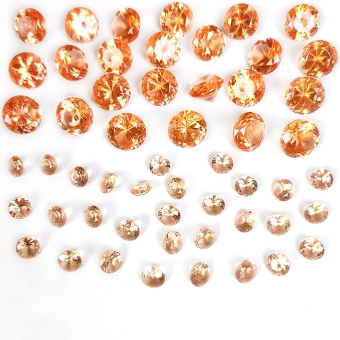 HappyFiller 720 PCS Champagne Acrylic Diamonds Gems for Fall Decoration Vase Fillers,Wedding Centerpieces,Party Table Scatters Decor,Home Accents,Arts Crafts,Treasure Jewels Gemstones