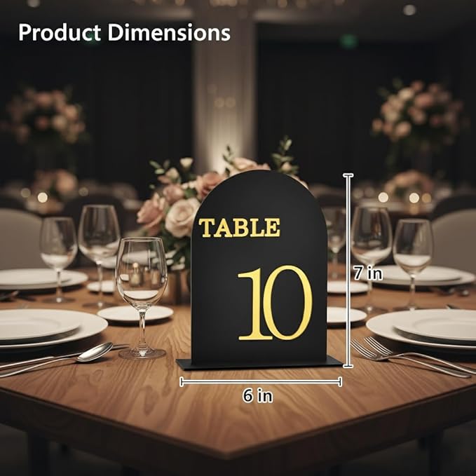 Arch Wedding Table Numbers 1-20 with Stands, 5" X 7" Double Sided Acrylic Wedding Sign Holders, Durable Non-Fading Table Number for Wedding Reception, Events, and Centerpieces