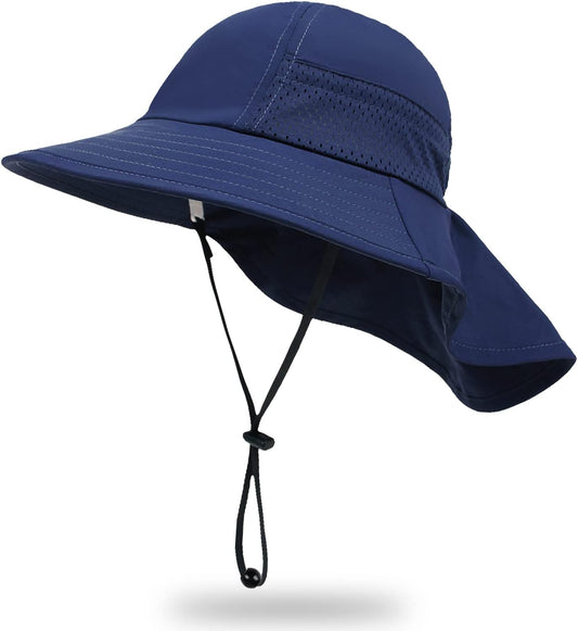 Toddler Baby Sun Hat Kids Summer UPF 50+ for Boys Girls Adjustable Beach Hats with Bucket Wide Brim Age 1-7 Years