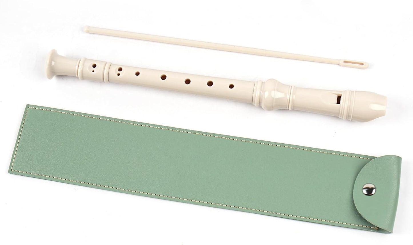 LIZIMANDU Recorder Instrument for Beginner Adults,8-Hole Soprano Descant Recorder Music Flute with with Cleaning Rod & Leather Case For Home Entertainment(2-Green)