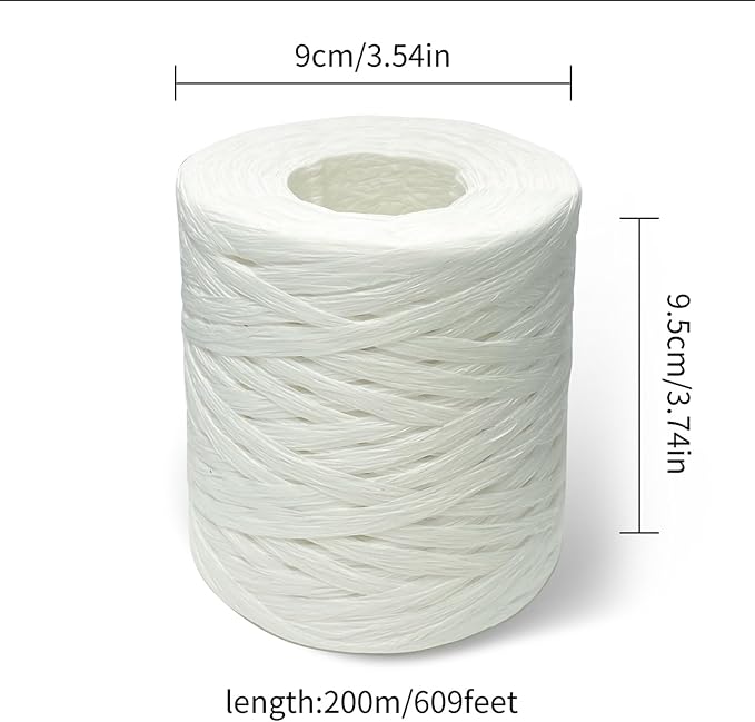 Creatrill 218 Yards Raffia Paper Craft Ribbon Packing Paper Twine, 1/4 Inch by 218 Yards
