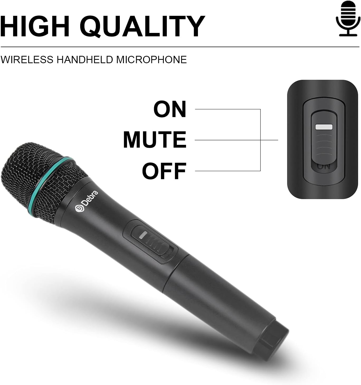 Debra Audio Pro UHF 4 Channel Wireless Microphone System with Cordless Handheld Lavalier Headset Mics, Metal Receiver, Ideal for Karaoke Church Party (with 2 Handheld & 2 Bodypack (B))