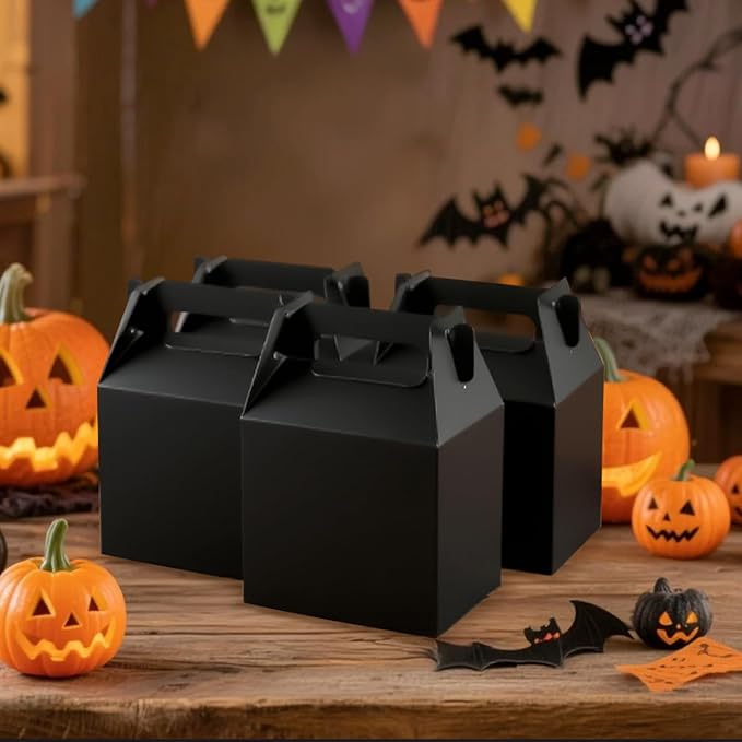 XAGLVV 12 Pack Black Party Favor Boxes (7x3.5x6.6 Inch) - Goodie Gift Boxes for Birthday, Wedding, Baby Shower