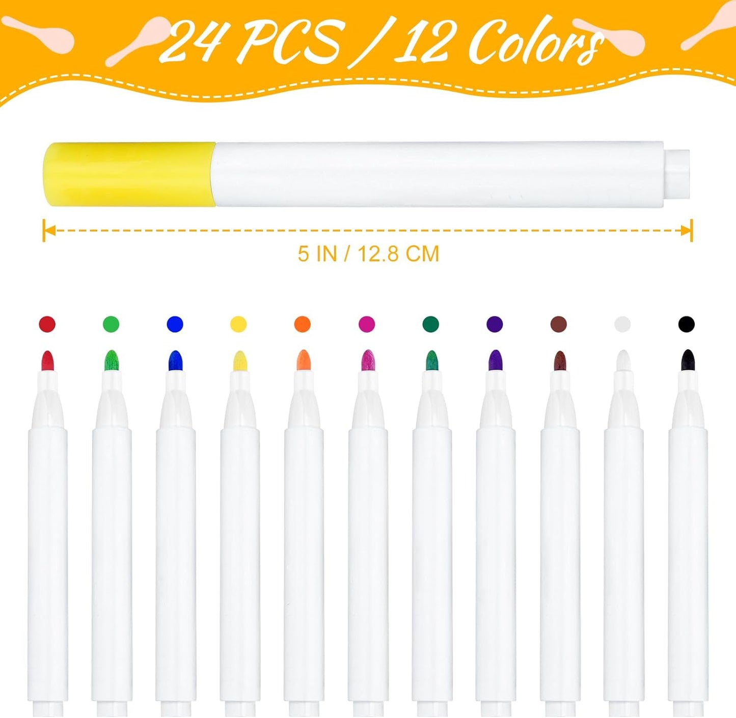 40Pcs DIY Wooden Maracas for Kids, Mini Maracas for Mexican Fiesta Party Favors with 24Pcs Multicolor Pens, Cinco De Mayo Party Supplies