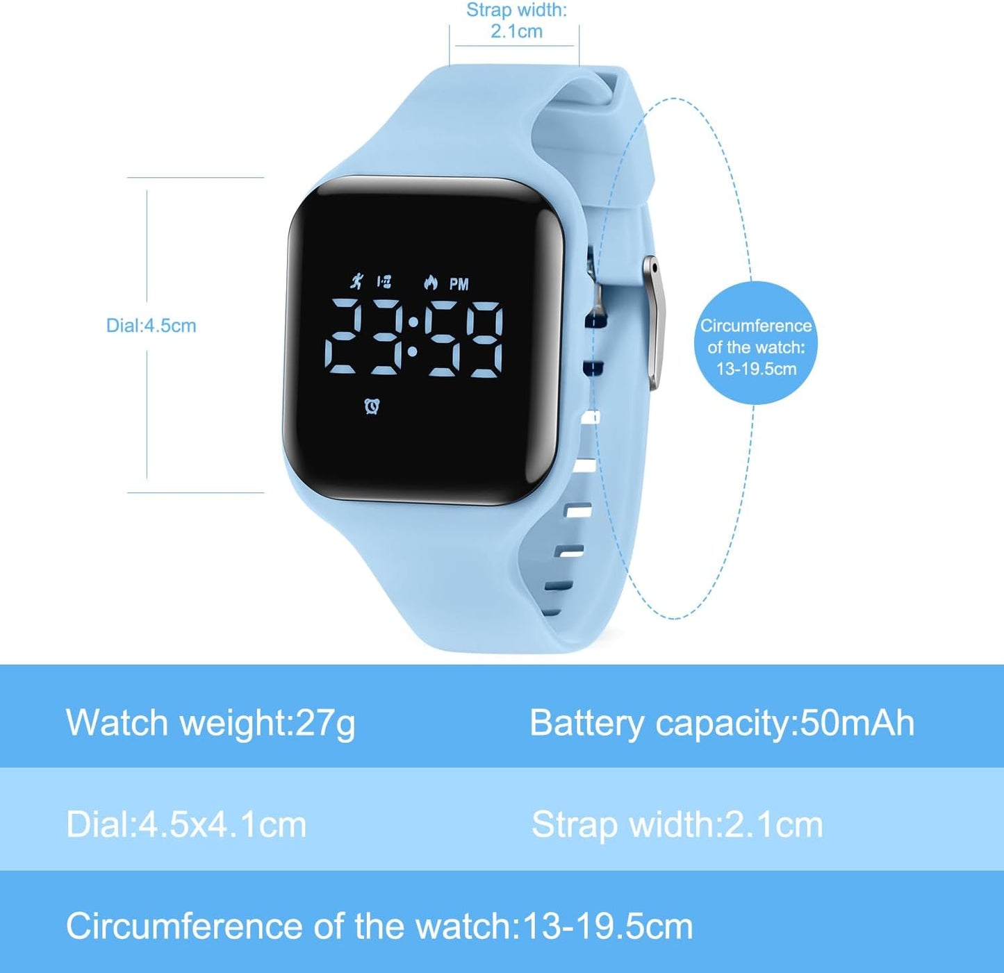 Kids Watches for Girls Boys Digital Sport Watch with Step Counter Pedometer Vibration Alarm Clock, No App Waterproof Fitness Tracker Kids Watch Boys Girls Teens Students Ages 5-16