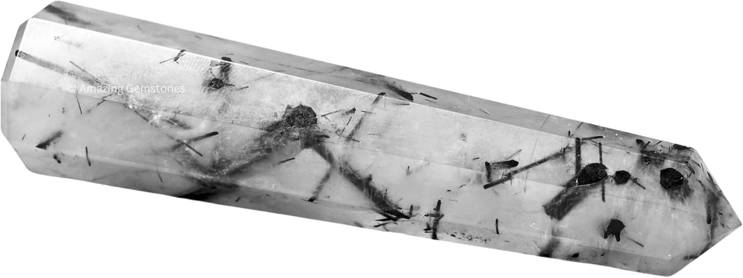 Amazing Gemstone Black Rutilated Quartz Crystal Towers ~ Natural Healing Crystal Point Obelisk for Reiki Healing & Crystal Grid (3- Inch)