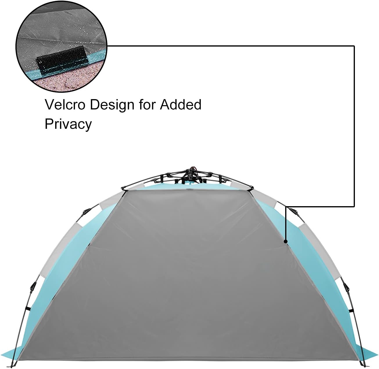 Oileus X-Large 4 Person Beach Tent Sun Shelter - Portable Sun Shade Instant Tent for Beach with Carrying Bag, Stakes, 6 Sand Pockets, Anti UV for Fishing Hiking Camping, Waterproof Windproof, Sky Blue