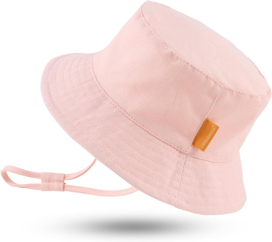 JANGANNSA Cotton Baby Sun Hat Infant Toddler Boys Girls Bucket Hats Summer Sun Protection Kids Beach Caps