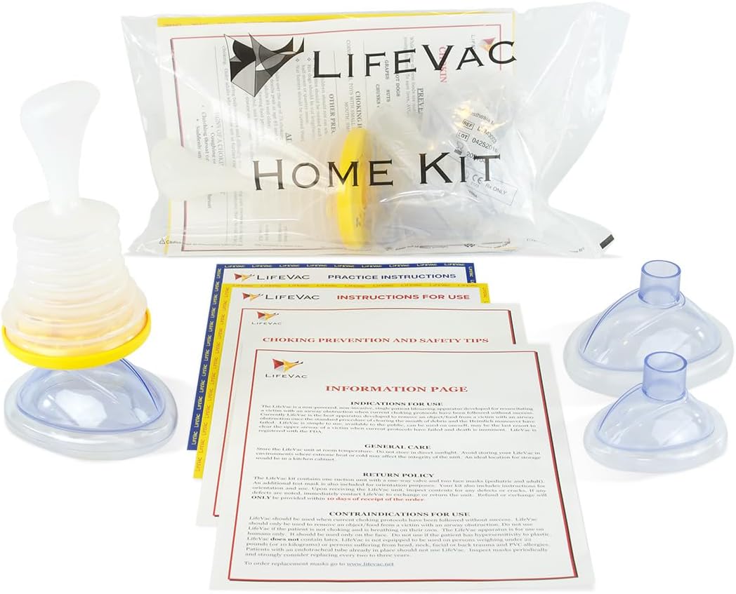 LifeVac Home Kit - Portable Suction Rescue Device, First Aid Kit for Kids and Adults, Portable Airway Suction Device for Children and Adults