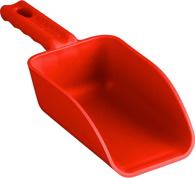 Vikan Remco 63004 Color-Coded Plastic Hand Scoop - BPA-Free Food-Safe Kitchen Utensils, Restaurant and Food Service Supplies, 16 oz, Red