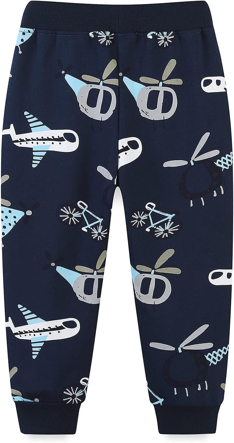 Bumeex Baby and Toddler Boys' 2-Pack Pull on French Terry Pants 1-7Y