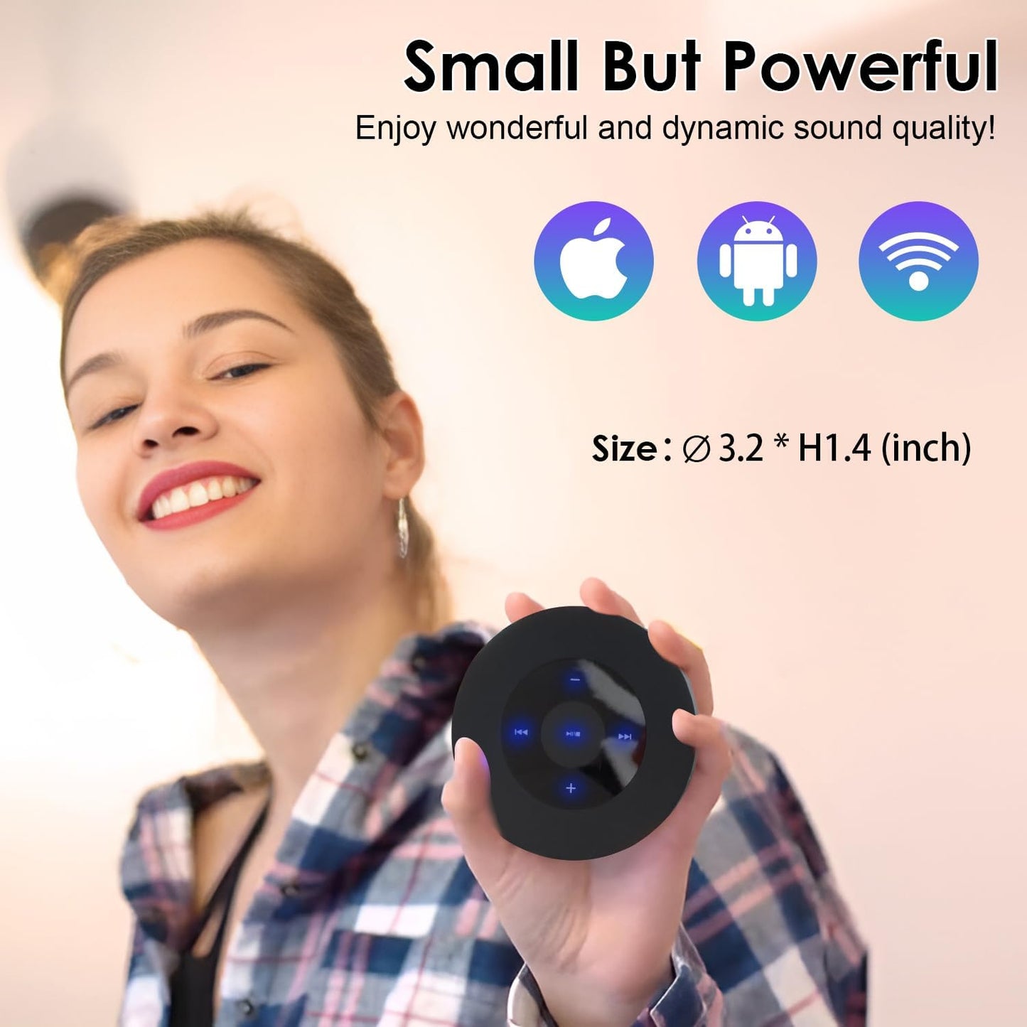 XLEADER Small Bluetooth Speaker (Travel Case Provided) Portable Wireless, HD Sound&Rich Bass, Touch Design, 12H Playtime, Support Aux Input, Micro SD, Mic, for Laptop PC Office Bathroom, Car, Gifts