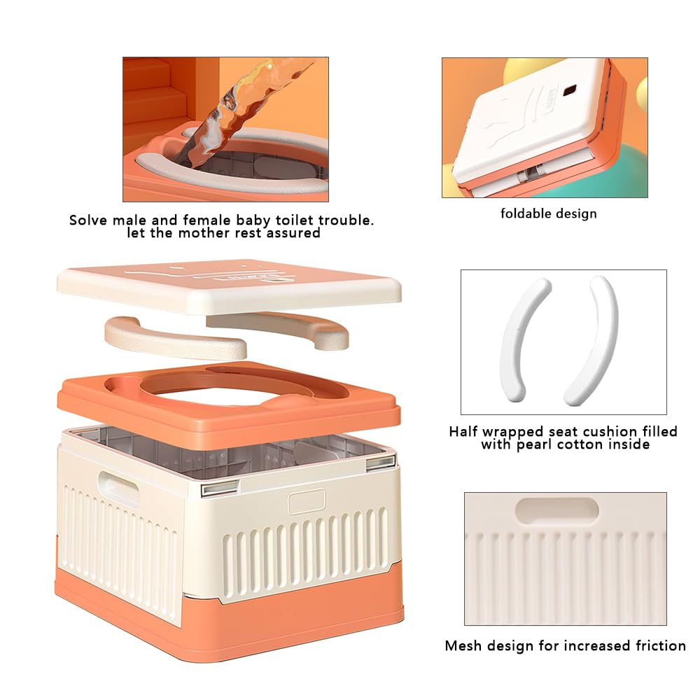 SunnySmile Toddler Travel Potty,Kids Portable Potty,Used for Indoor and Outdoor, Outdoor Camping, Traffic Jams and Travel, Etc. Lncludes 45 Replacement Bags.