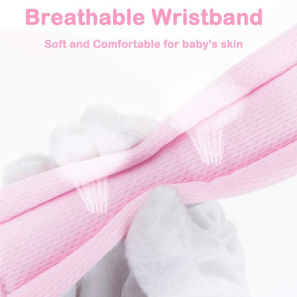 Anti Lost Wrist Link (8.2ft), Socub Breathable Toddler Leash Wrist for Child Safety, Wrist Link for Kids with Key Lock, Pink