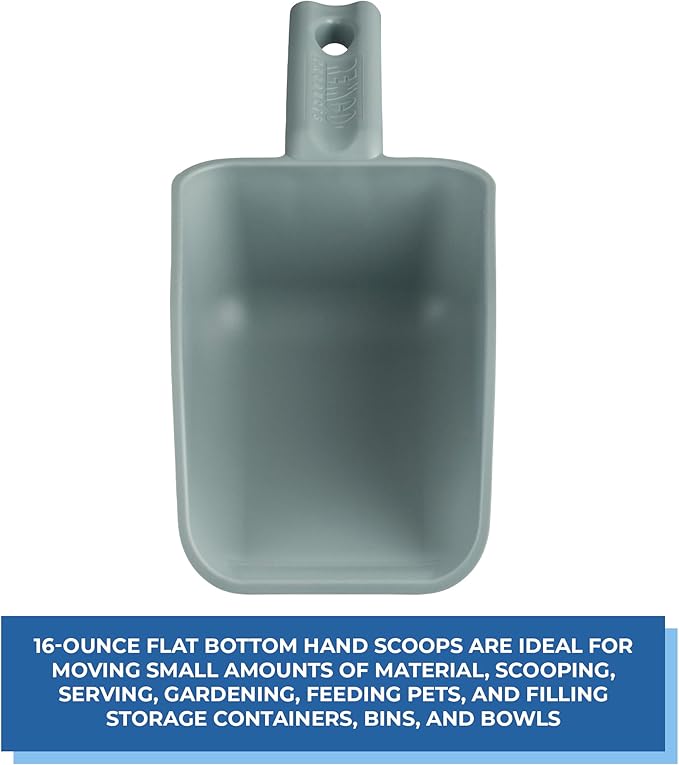 Vikan Remco 630088 Color-Coded Plastic Hand Scoop - BPA-Free Food-Safe Kitchen Utensils, Restaurant and Food Service Supplies, 16 oz, Gray