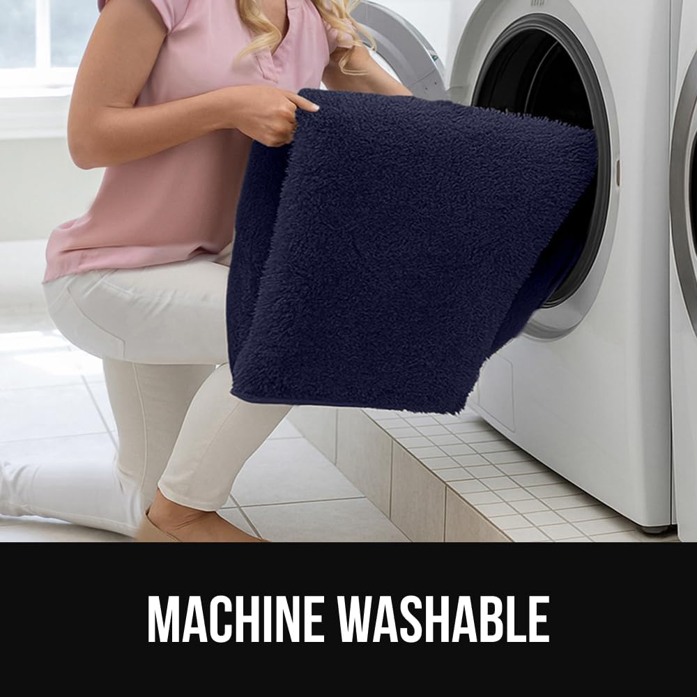 GORILLA GRIP Ultra Soft Washable Area Rug, 6x9, Stain and Slip Resistant Plush Thick Carpet for Bedroom Living Room, No Shed Floor Rugs, Pet Friendly, Dorm Essentials, Nursery Home Decor, Navy Blue