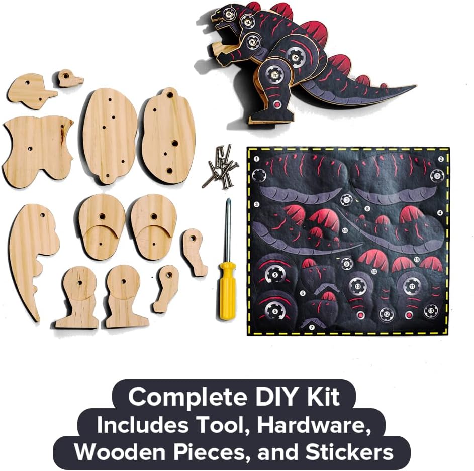 Little Jupiter DIY Wooden Kit with Stickers - Japanese Monster for 7-12 Yrs - Woodworking Kits - Wood Crafts - Building Kit - Wooden Crafts (Monster Type 1)
