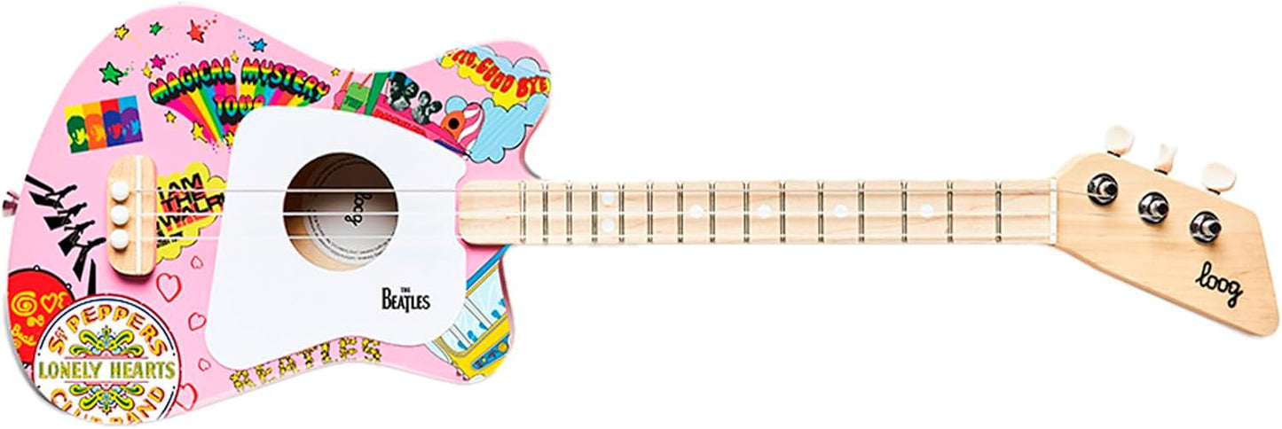 Beatles + Loog Mini Acoustic Guitar for Kids Toddler Children Ages 3+