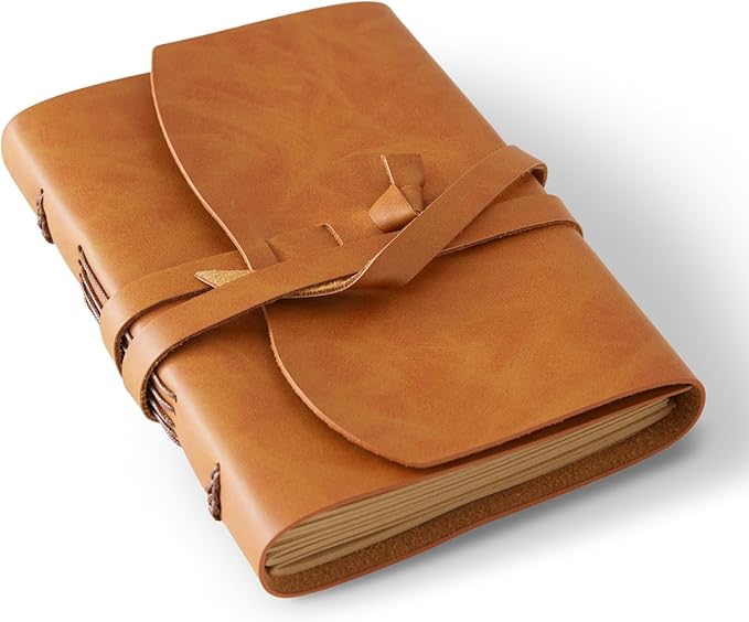 Leather Journal Notepad, Small Notebook 4.8x6.5 Inches, Mini Journal, Retro Premium Planner, Lined Diary Vintage Style, Ideal for Women and Men, Artists, Travelers, Brown