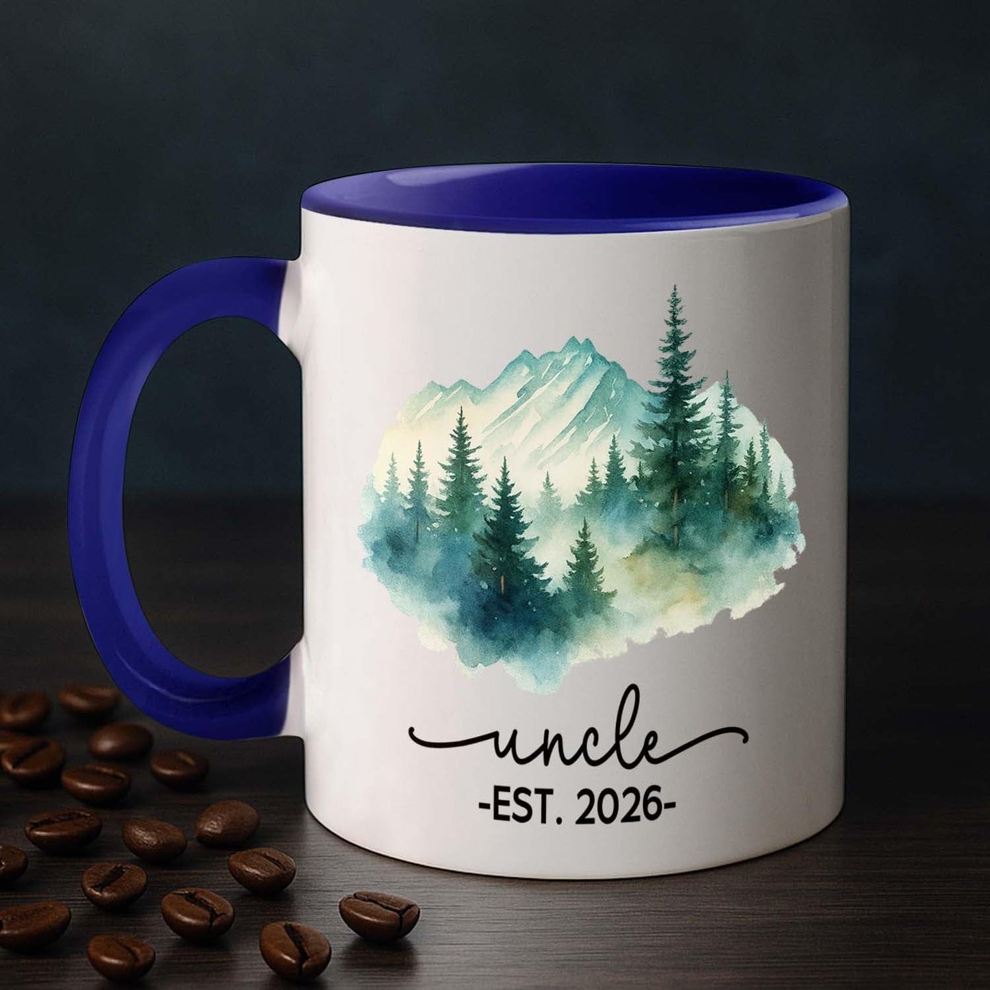 Personalized Uncle EST 2026 Coffee Mug Gift For New Uncles Brother Family, Custom Uncles Accent Coffee Cup 11 15Oz, First Time Uncle White Cup Gift For Birthday Father's Day Pregnancy Announcement