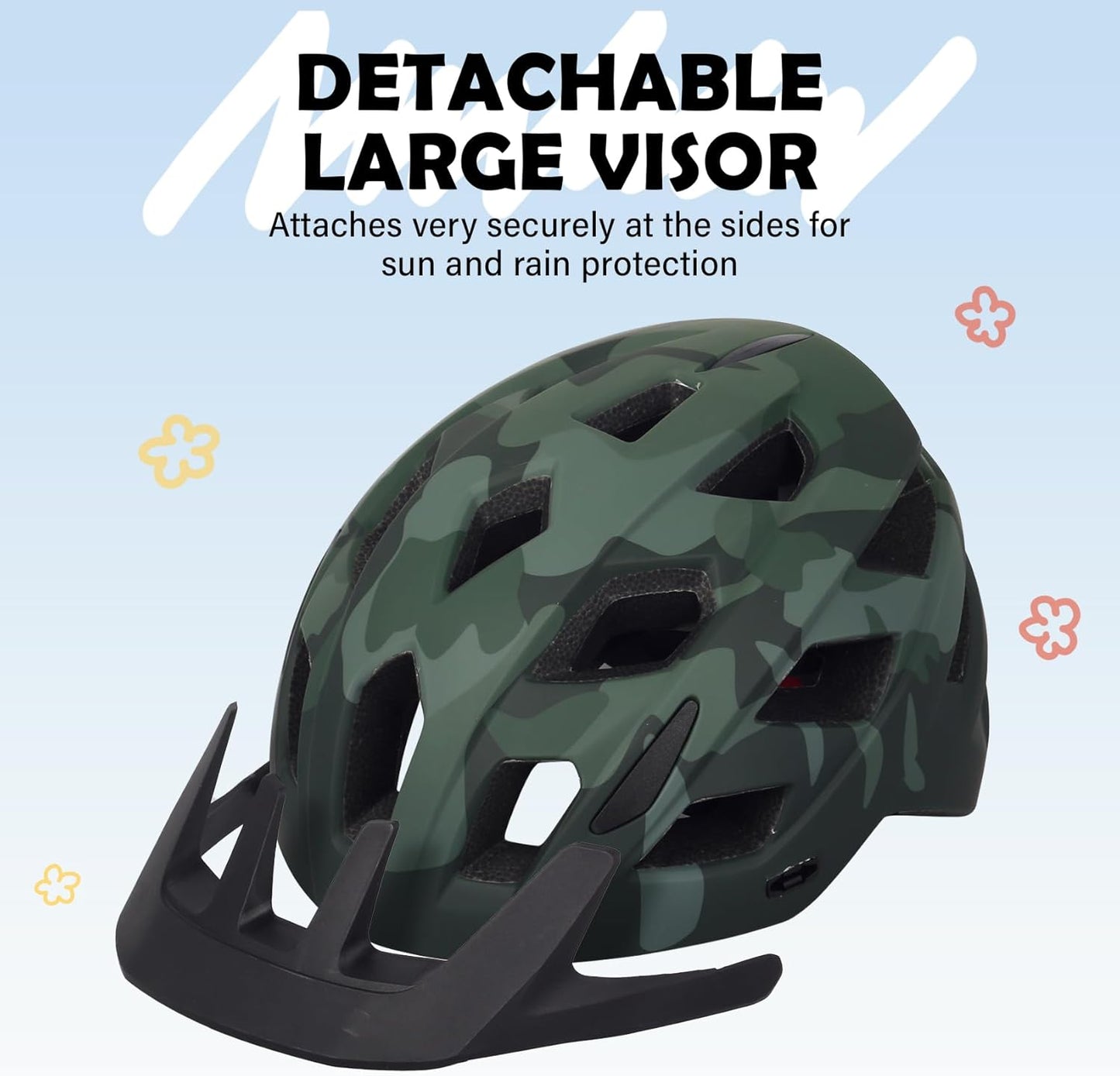 Kids Bike Helmet, 2 Size Adjustable for Youth Toddler Boys & Girls 3-5-8-10-12-14 Years, Child Helmets with Visor for Skating Cycling Scooter