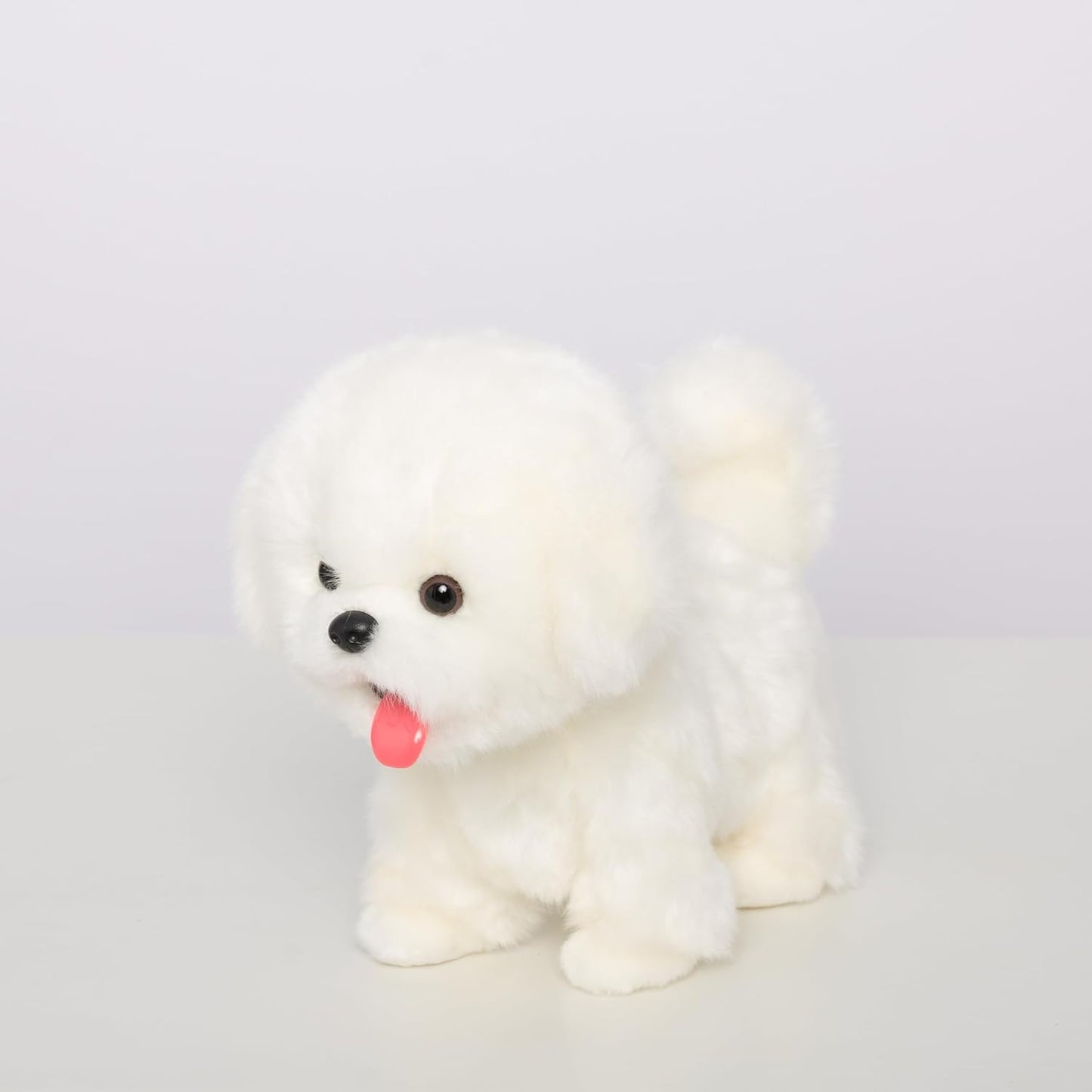 CU-MATE Plush Interactive Maltese Simulation Dog-Realistic Puppy Electronic Toy Dog with Walking/Barking/Wagging Tail/Talking-Like Real Robotic Present